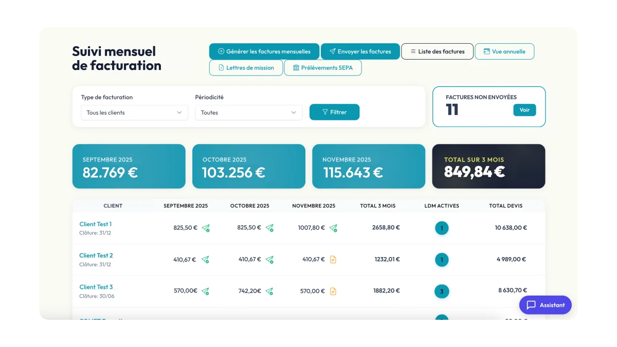 Suivi mensuel de facturation dans EEXPI
